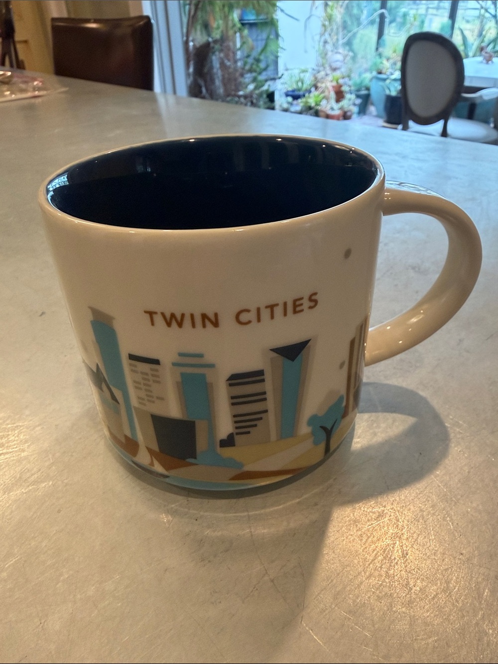Starbucks Twin Cities Mug - White Exterior with Blue Interior